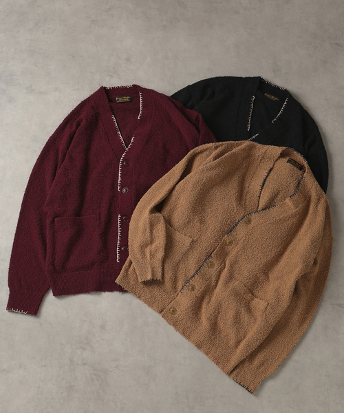 JOURNAL STANDARD J.S HOMESTEAD(ジャーナルスタンダードホームステッド)の「J.S.Homestead / ハンド ステッチ ビアード カーディガン(カーディガン/ボレロ・メンズ・ブラック/キャメル/レンガ・MEDIUM/LARGE)」の4枚目の写真