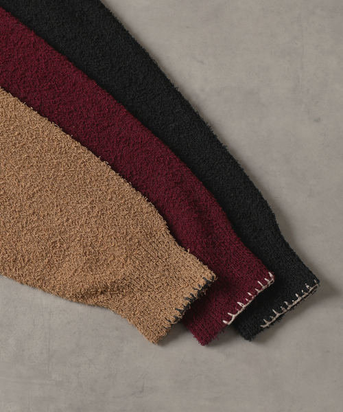 JOURNAL STANDARD J.S HOMESTEAD(ジャーナルスタンダードホームステッド)の「J.S.Homestead / ハンド ステッチ ビアード カーディガン(カーディガン/ボレロ・メンズ・ブラック/キャメル/レンガ・MEDIUM/LARGE)」の6枚目の写真