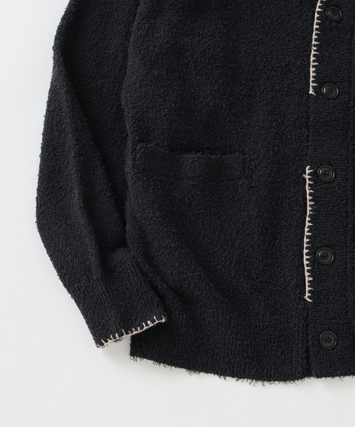JOURNAL STANDARD J.S HOMESTEAD（ジャーナルスタンダードホームステッド）の「J.S.Homestead / ハンド ステッチ ビアード カーディガン（カーディガン/ボレロ・メンズ・ブラック/キャメル/レンガ・MEDIUM/LARGE）」の6枚目の写真