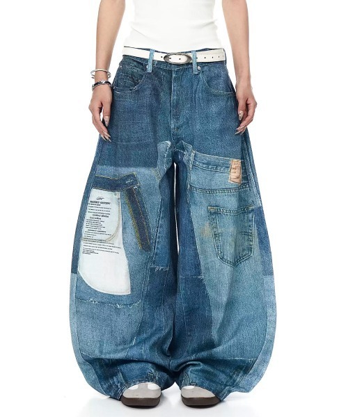 mushwear(マッシュウェア)の「パッチワーク風プリントデニム(デニムパンツ・メンズ・ブルー・SMALL/MEDIUM/LARGE/X-LARGE)」の2枚目の写真