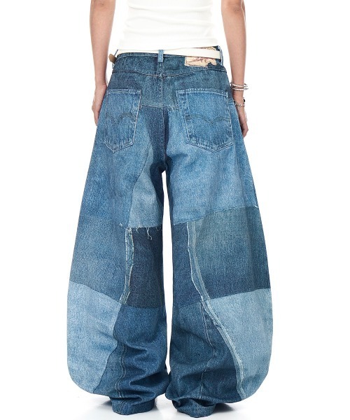 mushwear(マッシュウェア)の「パッチワーク風プリントデニム(デニムパンツ・メンズ・ブルー・SMALL/MEDIUM/LARGE/X-LARGE)」の4枚目の写真