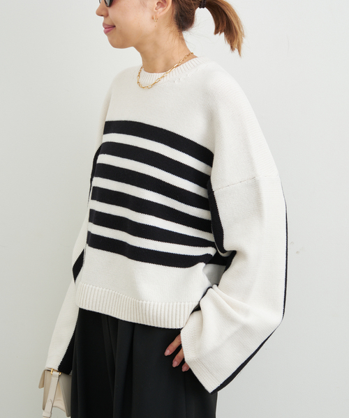 CINOH/チノ 】 BORDER CREWNECK（ニット/セーター）｜CINOH（チノ）の