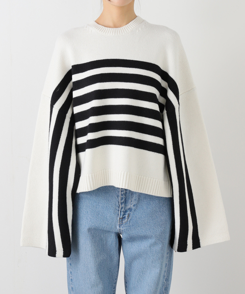 【CINOH/チノ 】 BORDER CREWNECK CINOH/チノ 】 BORDER CREWNECK（ニット/セーター）｜CINOH（チノ）の