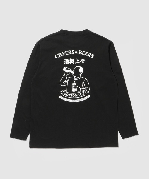 Tグラフィックス 中華飯店 長袖Tシャツ（ユニーク中華＆酒モチーフ