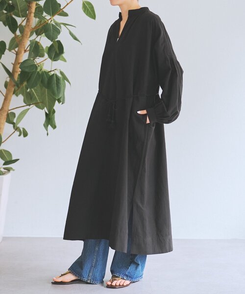 BEARDSLEY（ビアズリー）の「コットンリネンロングワンピース（ワンピース・レディース・ブラック/ブラウン・FREE）」の3枚目の写真