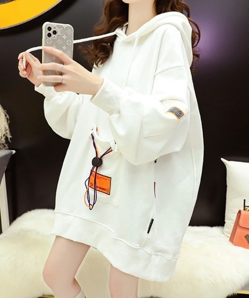 SallyLunn(サリーラン)の「マルチアクセントゆったりパーカー(パーカー・レディース・ホワイト/パープル/スミクロ・MEDIUM/LARGE)」の9枚目の写真