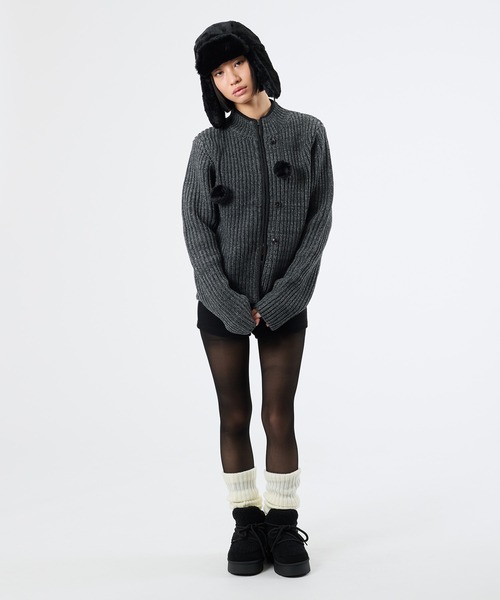 FTW(エフティダブリュー)の「2WAY MELANGE BUTTON ZIP KNIT(ニット/セーター・レディース・チャコールグレー/パープル・SMALL/MEDIUM)」の12枚目の写真