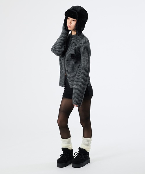 FTW(エフティダブリュー)の「2WAY MELANGE BUTTON ZIP KNIT(ニット/セーター・レディース・チャコールグレー/パープル・SMALL/MEDIUM)」の13枚目の写真