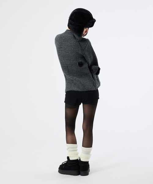 FTW(エフティダブリュー)の「2WAY MELANGE BUTTON ZIP KNIT(ニット/セーター・レディース・チャコールグレー/パープル・SMALL/MEDIUM)」の14枚目の写真