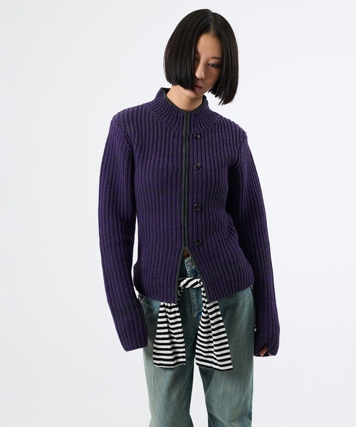 FTW(エフティダブリュー)の「2WAY MELANGE BUTTON ZIP KNIT(ニット/セーター・レディース・チャコールグレー/パープル・SMALL/MEDIUM)」の15枚目の写真