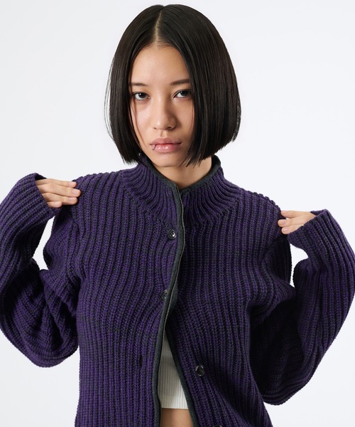 FTW(エフティダブリュー)の「2WAY MELANGE BUTTON ZIP KNIT(ニット/セーター・レディース・チャコールグレー/パープル・SMALL/MEDIUM)」の20枚目の写真