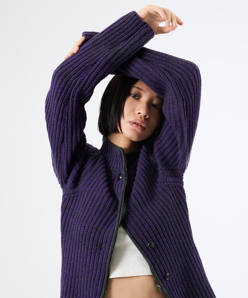 FTW(エフティダブリュー)の「2WAY MELANGE BUTTON ZIP KNIT(ニット/セーター・レディース・チャコールグレー/パープル・SMALL/MEDIUM)」の21枚目の写真