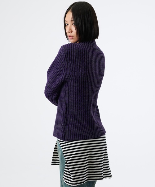 FTW(エフティダブリュー)の「2WAY MELANGE BUTTON ZIP KNIT(ニット/セーター・レディース・チャコールグレー/パープル・SMALL/MEDIUM)」の22枚目の写真