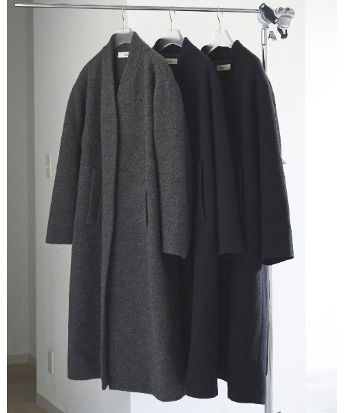 anuke（アンヌーク）の「anuke Collarless Cocoon Coat 62520003（ブルゾン・レディース・チャコールグレー/ネイビー・36/38）」の12枚目の写真