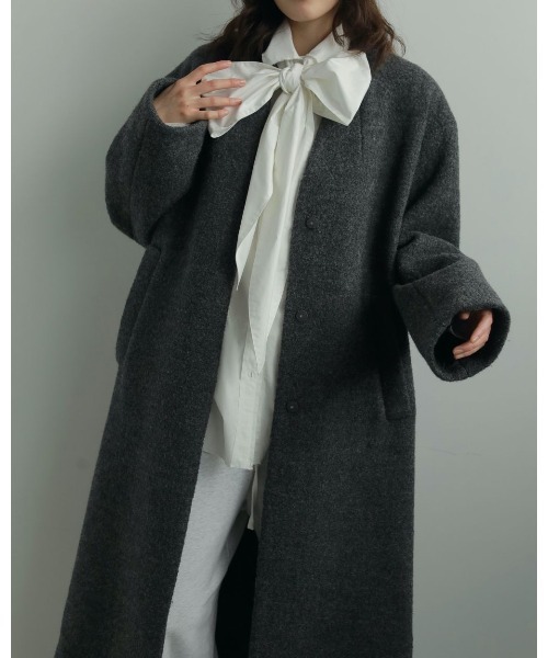 anuke Collarless Cocoon Coat 62520003（ブルゾン）｜anuke