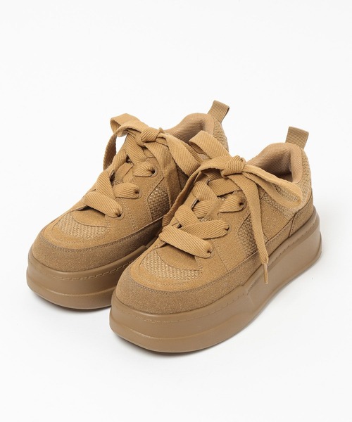 niko and...（ニコアンド）の「オリジナル切り替え厚底スニーカー（スニーカー・レディース・ブラウン/アイボリー・LARGE/MEDIUM）」の4枚目の写真