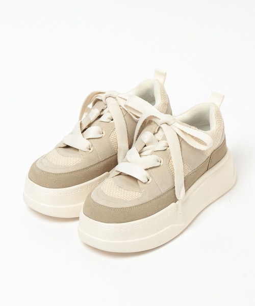 niko and...（ニコアンド）の「オリジナル切り替え厚底スニーカー（スニーカー・レディース・ブラウン/アイボリー・LARGE/MEDIUM）」の5枚目の写真