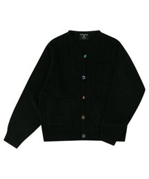 LOOSE FIT JEWELRY BUTTON CARDIGAN_BLACK