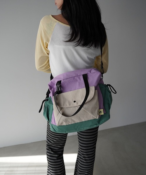 SANSeLF（サンセルフ）の「【SANSeLF】スクエアナイロンショルダーバッグ saa26s006（ショルダーバッグ・レディース・ライトパープル/グレー/ブラック・FREE）」の3枚目の写真