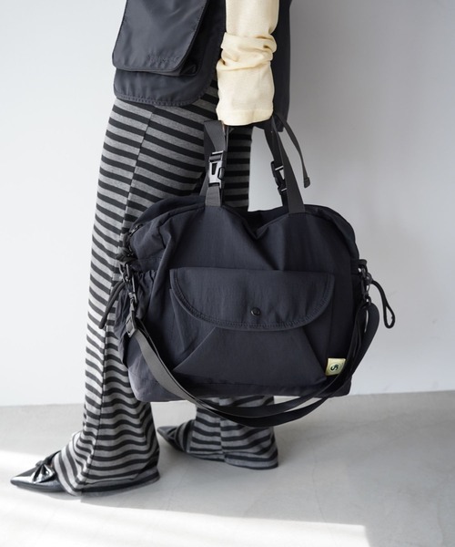 SANSeLF（サンセルフ）の「【SANSeLF】スクエアナイロンショルダーバッグ saa26s006（ショルダーバッグ・レディース・ライトパープル/グレー/ブラック・FREE）」の2枚目の写真