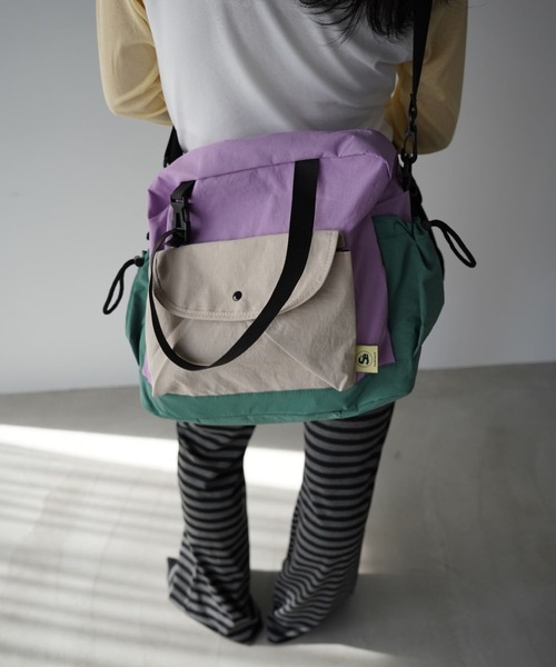 SANSeLF（サンセルフ）の「【SANSeLF】スクエアナイロンショルダーバッグ saa26s006（ショルダーバッグ・レディース・ライトパープル/グレー/ブラック・FREE）」の7枚目の写真