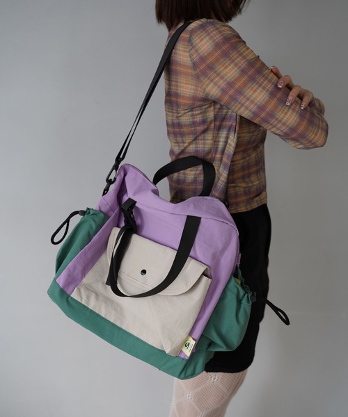 SANSeLF（サンセルフ）の「【SANSeLF】スクエアナイロンショルダーバッグ saa26s006（ショルダーバッグ・レディース・ライトパープル/グレー/ブラック・FREE）」の8枚目の写真