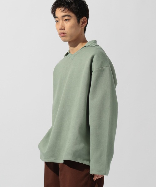 niko and...（ニコアンド）の「襟付きＶネックプルオーバー（Tシャツ/カットソー・メンズ・ブラック/ブラウン/ライトグリーン・LARGE/MEDIUM）」の12枚目の写真