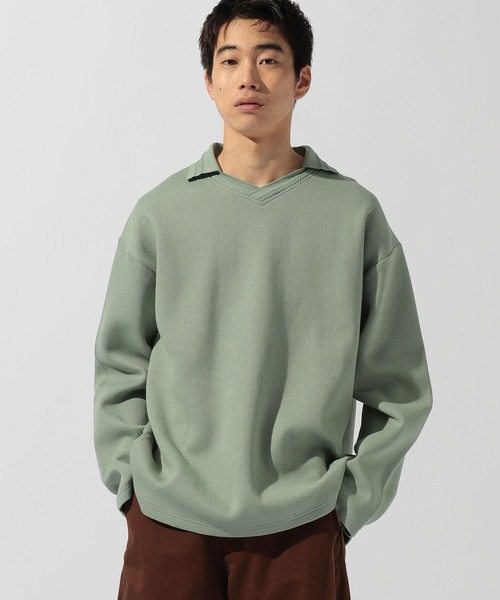 襟付きVネックプルオーバー（Tシャツ/カットソー）｜niko and