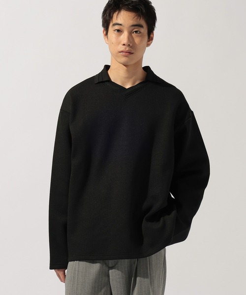 golfickers Vネック プルオーバー ブラック長袖 セール】襟付きVネックプルオーバー（Tシャツ/カットソー）｜niko and