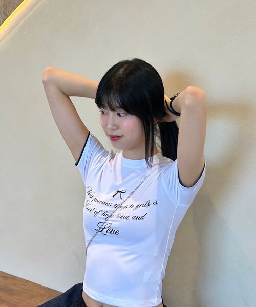 NCOVER(エヌカバー)の「ラブレースクロップ半袖Tシャツホワイト(Tシャツ/カットソー・レディース・その他・FREE)」の8枚目の写真
