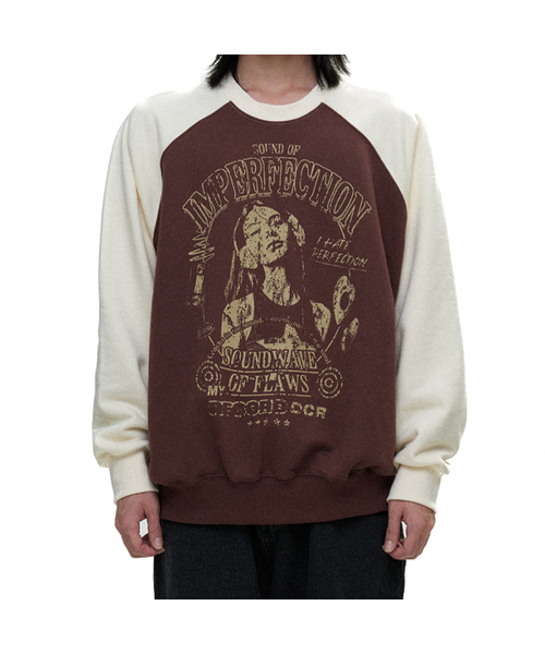 DEFYCLUBROBBERS(ディファイクラブロバース)の「Imperfection reglan sweatshirt (2color)(スウェット・レディース・ブラウン/ブラック・MEDIUM/LARGE)」の2枚目の写真