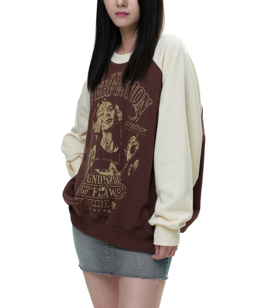 DEFYCLUBROBBERS(ディファイクラブロバース)の「Imperfection reglan sweatshirt (2color)(スウェット・レディース・ブラウン/ブラック・MEDIUM/LARGE)」の3枚目の写真