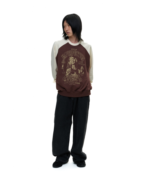 DEFYCLUBROBBERS(ディファイクラブロバース)の「Imperfection reglan sweatshirt (2color)(スウェット・レディース・ブラウン/ブラック・MEDIUM/LARGE)」の5枚目の写真