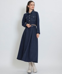 REDYAZEL | ダブルステッチツイードブラウス×フレアロングスカートセットアップ(セットアップ)