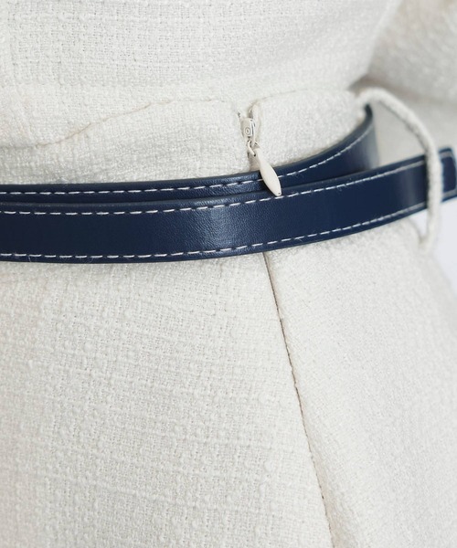 REDYAZEL(レディアゼル)の「ダブルステッチツイードブラウス×フレアロングスカートセットアップ(セットアップ・レディース・ネイビー/ベージュ/チャコールグレー/オフホワイト・FREE)」の13枚目の写真