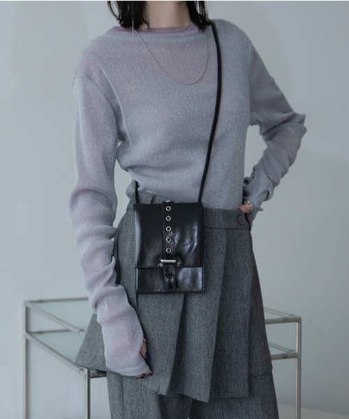 VACANCY(ヴァカンシー)の「バックルデザインミニショルダーバッグ/ポシェット(ショルダーバッグ・レディース・ブラック/グレー・FREE)」の13枚目の写真