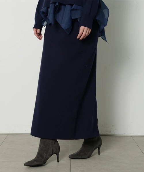 CADUNE（カデュネ）の「総針タイトスカート（スカート・レディース・ネイビー/ホワイト/ピンクベージュ・36/38）」の8枚目の写真