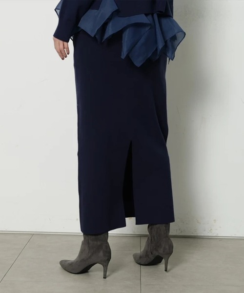 CADUNE（カデュネ）の「総針タイトスカート（スカート・レディース・ネイビー/ホワイト/ピンクベージュ・36/38）」の9枚目の写真