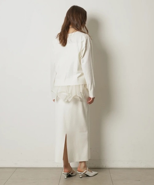 CADUNE（カデュネ）の「総針タイトスカート（スカート・レディース・ネイビー/ホワイト/ピンクベージュ・36/38）」の13枚目の写真