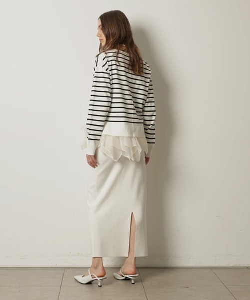 CADUNE（カデュネ）の「総針タイトスカート（スカート・レディース・ネイビー/ホワイト/ピンクベージュ・36/38）」の17枚目の写真