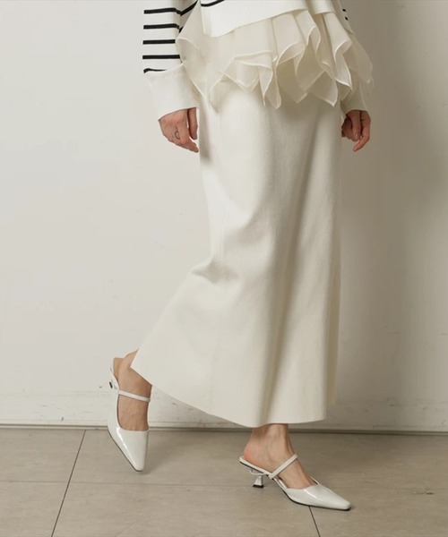 CADUNE（カデュネ）の「総針タイトスカート（スカート・レディース・ネイビー/ホワイト/ピンクベージュ・36/38）」の19枚目の写真