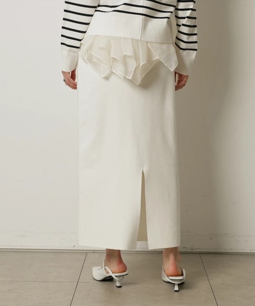 CADUNE（カデュネ）の「総針タイトスカート（スカート・レディース・ネイビー/ホワイト/ピンクベージュ・36/38）」の20枚目の写真