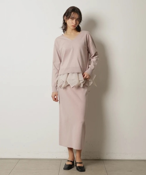 CADUNE（カデュネ）の「総針タイトスカート（スカート・レディース・ネイビー/ホワイト/ピンクベージュ・36/38）」の22枚目の写真