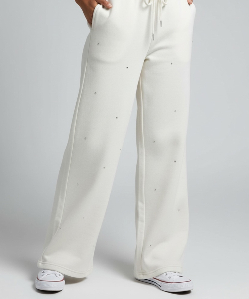 Soft Crystal Winter Fleece Pants (Ivory)