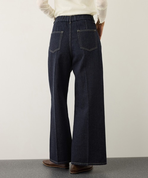ROPE'（ロペ）の「【KUROKI(クロキ)】センタープレスイージーワイドデニムパンツ/イージーケア・セットアップ対応（デニムパンツ・レディース・ブルー系その他6/ネイビー・38/36）」の16枚目の写真