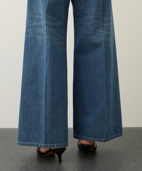 ROPE'（ロペ）の「【KUROKI(クロキ)】センタープレスイージーワイドデニムパンツ/イージーケア・セットアップ対応（デニムパンツ・レディース・ブルー系その他6/ネイビー・38/36）」の21枚目の写真