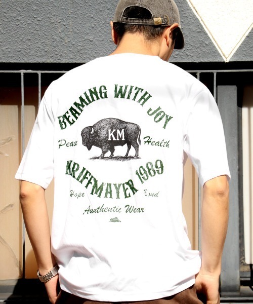 KRIFF MAYER(クリフメイヤー)の「【超接触冷感/UVカット】夏季GO! T(バッファロー)(Tシャツ/カットソー・メンズ・ブラック/ブルー/オフホワイト/レッド・X-LARGE/LARGE/MEDIUM)」の1枚目の写真