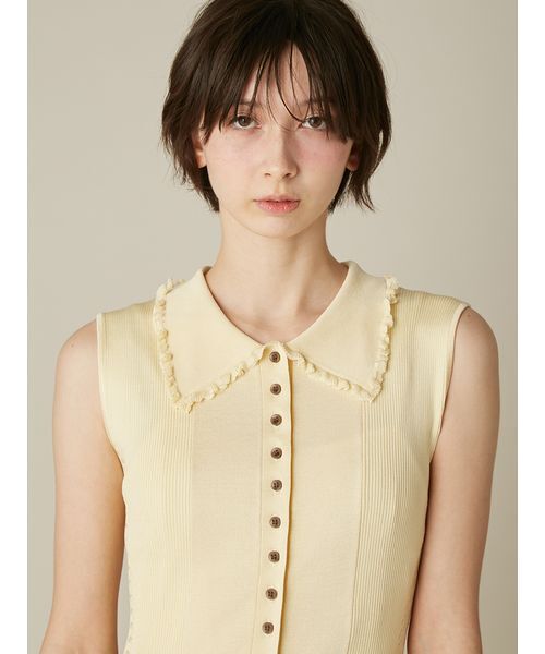 FURFUR（ファーファー）の「ポロニットワンピース（ワンピース・レディース・イエロー/ホワイト/ブラック・F）」の8枚目の写真