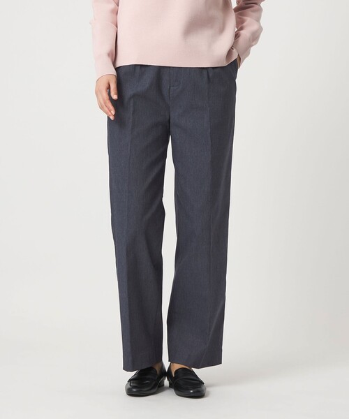 A DAY IN THE LIFE UNITED ARROWS(アデイインザライフユナイテッドアローズ)の「シャンブレー ワイドパンツ ‐ウォッシャブル‐<A DAY IN THE LIFE>(スラックス・レディース・ブラック/ネイビー・38/36)」の2枚目の写真