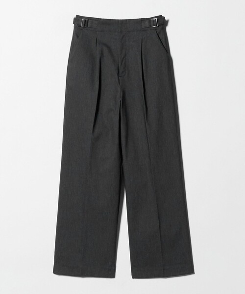 A DAY IN THE LIFE UNITED ARROWS(アデイインザライフユナイテッドアローズ)の「シャンブレー ワイドパンツ ‐ウォッシャブル‐<A DAY IN THE LIFE>(スラックス・レディース・ブラック/ネイビー・38/36)」の1枚目の写真